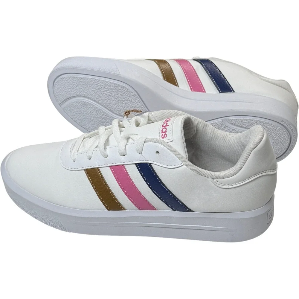 Adidas Court Platform Shoes / Sneakers - NEW Womens 8.5 Vanilla / Wht #47751-ZZ1
